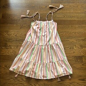 Chicwish Pink and Green Sleeveless Tiered Sundress